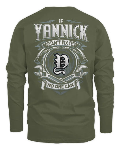 YANNICK AP81-K4-626 - Personalized Ahmed Quote Apparel “If Ahmed Can't Fix It, No One Can” - Men's Long Sleeved T-Shirt - Military Green