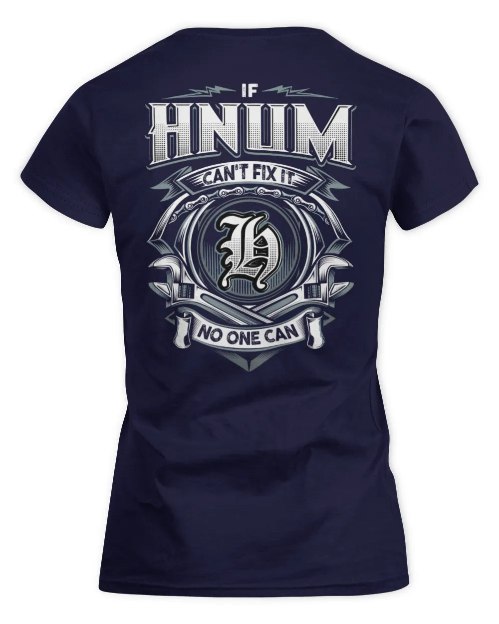HNUM AP81-K4-626 - Personalized Ahmed Quote Apparel “If Ahmed Can't Fix It, No One Can” - Women's Standard T-Shirt - Navy
