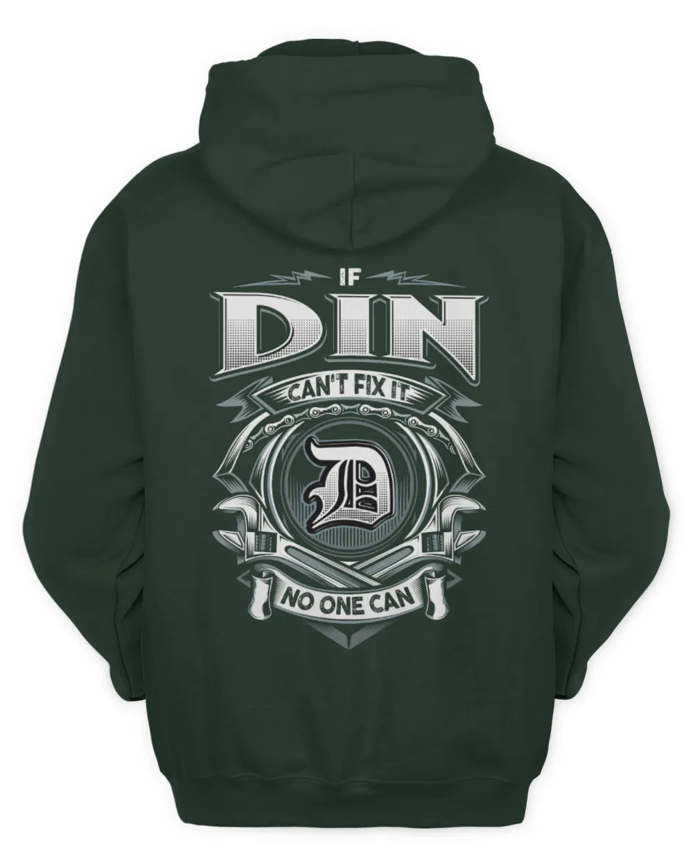 DIN AP81-K4-626 - Personalized Ahmed Quote Apparel “If Ahmed Can't Fix It, No One Can” - Unisex Hoodie - Forest Green
