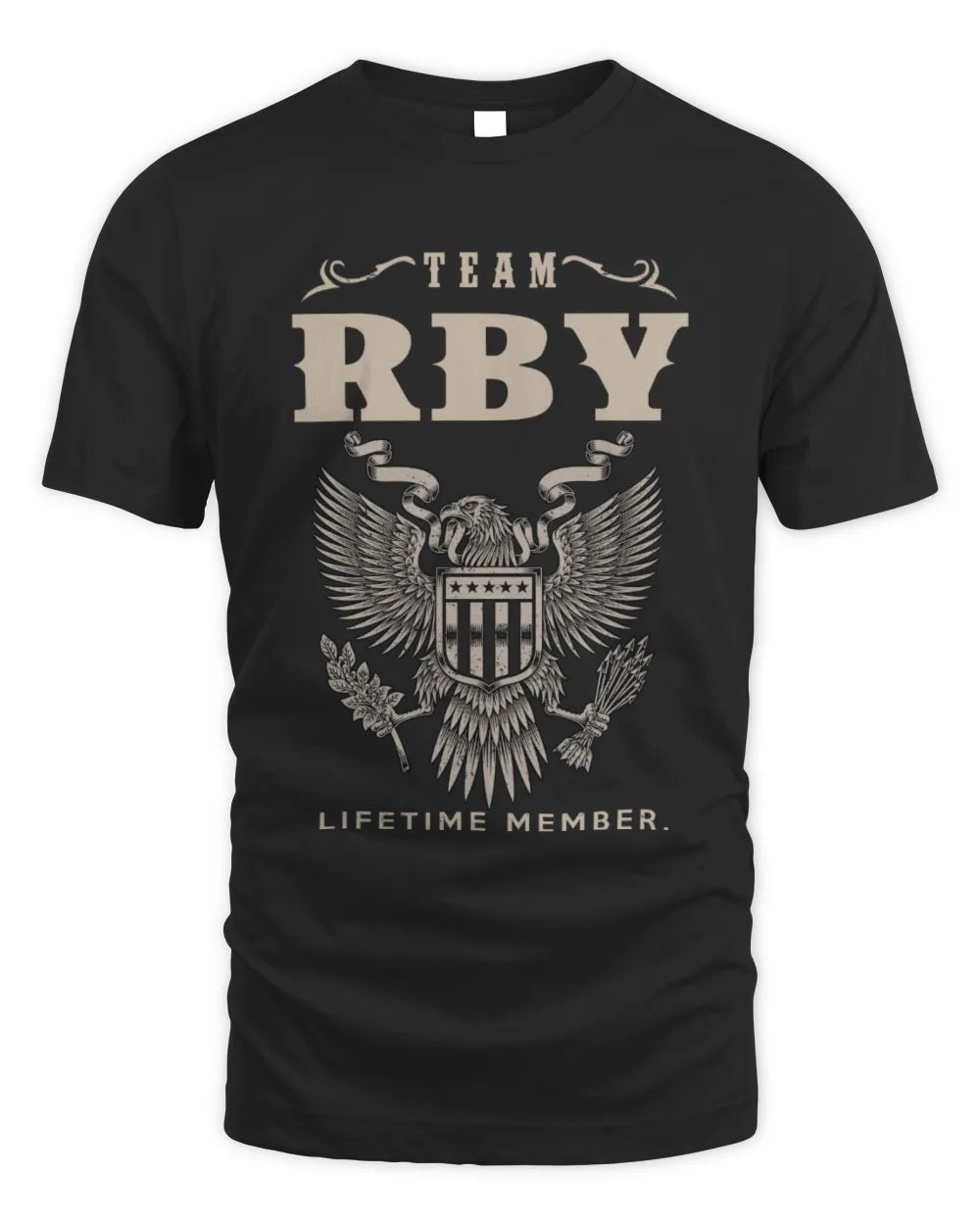 RBY TP06-K82 – Personalized Classic Style Apparel “Team NAME Lifetime Member” - Unisex Standard T-Shirt - Black