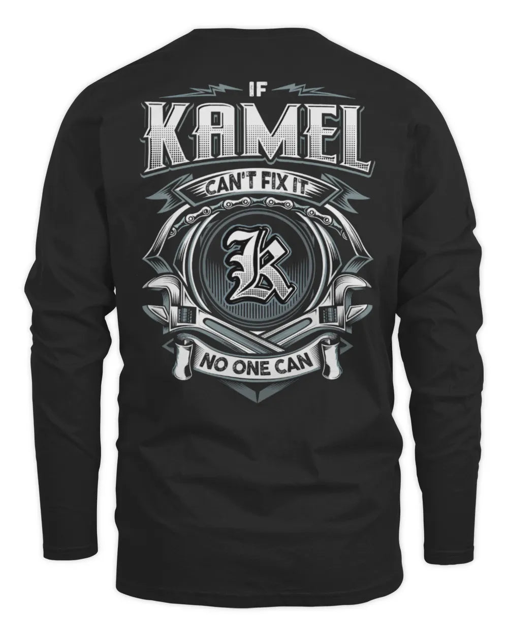 KAMEL AP81-K4-626 - Personalized Ahmed Quote Apparel “If Ahmed Can't Fix It, No One Can” - Men's Long Sleeved T-Shirt - Black