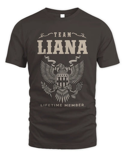 LIANA TP06-K82 – Personalized Classic Style Apparel “Team NAME Lifetime Member” - Unisex Standard T-Shirt - Dark Chocolate