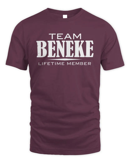 BENEKE BL62-K4-128 - Personalized “Team NAME Lifetime Member” - Unisex Standard T-Shirt - Maroon