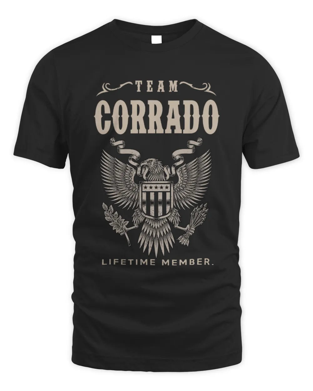 CORRADO TP06-K82 – Personalized Classic Style Apparel “Team NAME Lifetime Member” - Unisex Standard T-Shirt - Black