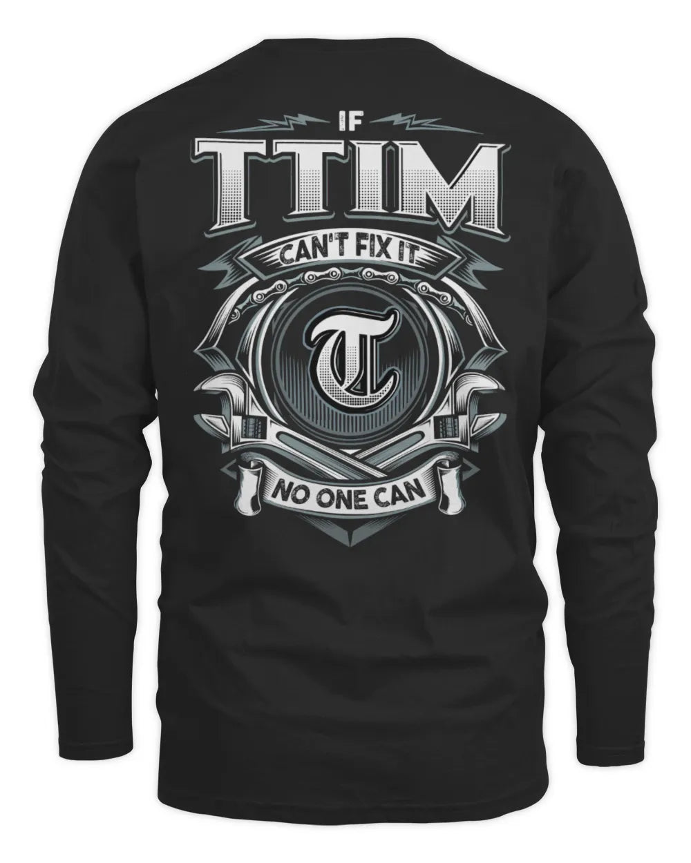 TTIM AP81-K4-626 - Personalized Ahmed Quote Apparel “If Ahmed Can't Fix It, No One Can” - Men's Long Sleeved T-Shirt - Black