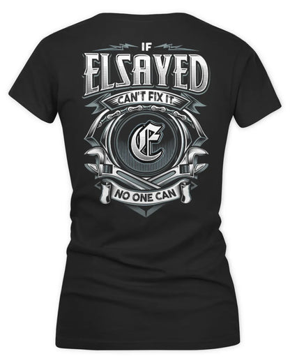 ELSAYED AP81-K4-626 - Personalized Ahmed Quote Apparel “If Ahmed Can't Fix It, No One Can” - Women's V-Neck T-Shirt - Black