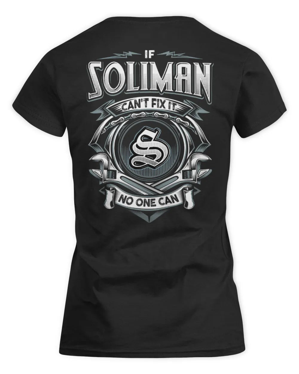 SOLIMAN AP81-K4-626 - Personalized Ahmed Quote Apparel “If Ahmed Can't Fix It, No One Can” - Women's Standard T-Shirt - Black