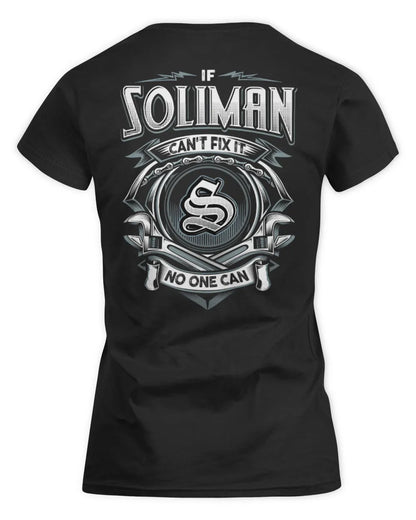 SOLIMAN AP81-K4-626 - Personalized Ahmed Quote Apparel “If Ahmed Can't Fix It, No One Can” - Women's Standard T-Shirt - Black