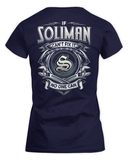 SOLIMAN AP81-K4-626 - Personalized Ahmed Quote Apparel “If Ahmed Can't Fix It, No One Can” - Women's Standard T-Shirt - Navy