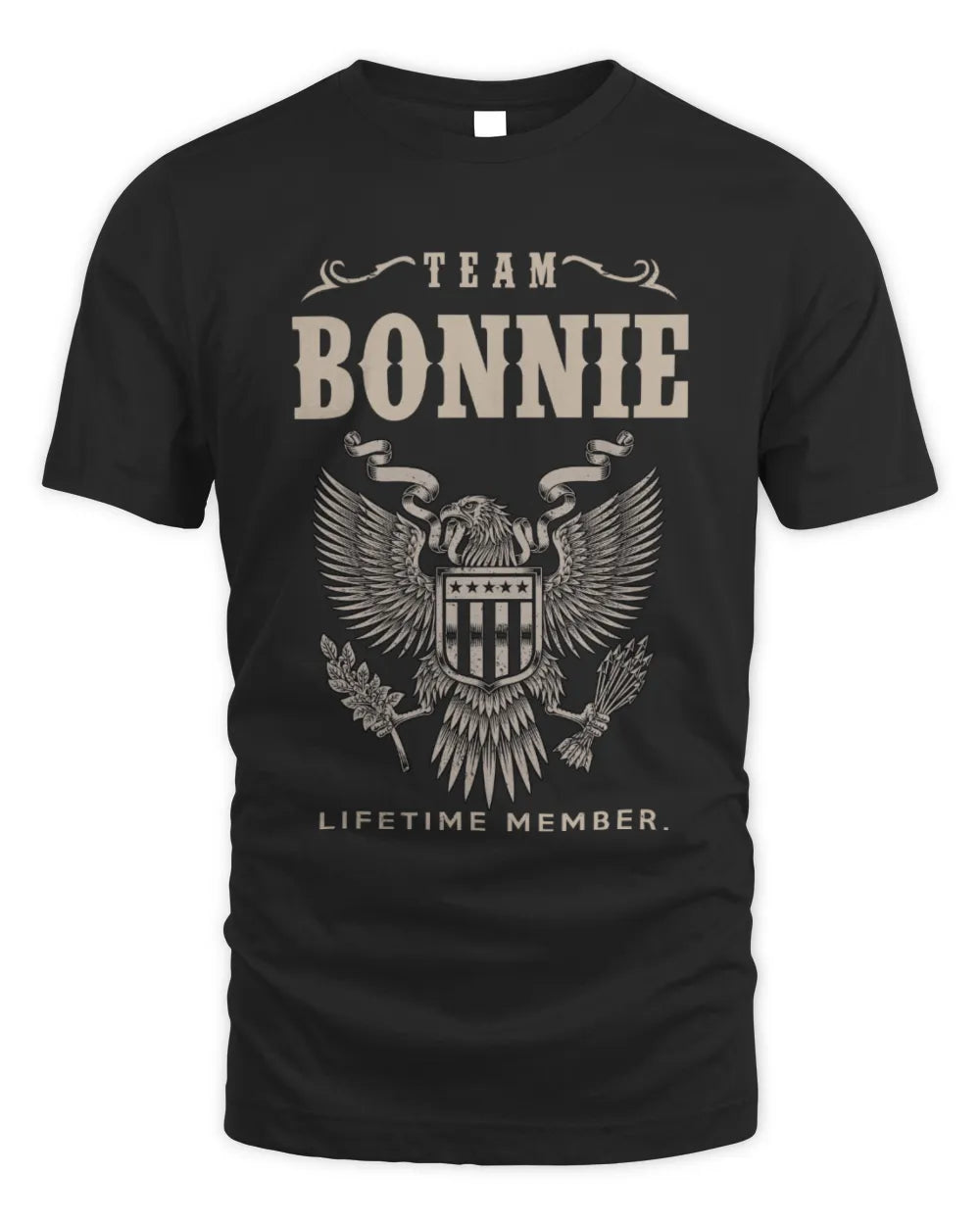 BONNIE TP06-K82 – Personalized Classic Style Apparel “Team NAME Lifetime Member” - Unisex Standard T-Shirt - Black