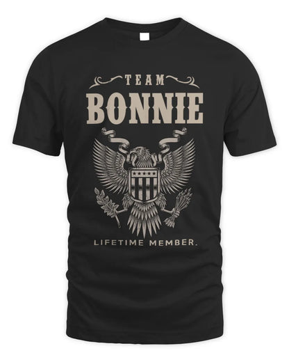 BONNIE TP06-K82 – Personalized Classic Style Apparel “Team NAME Lifetime Member” - Unisex Standard T-Shirt - Black