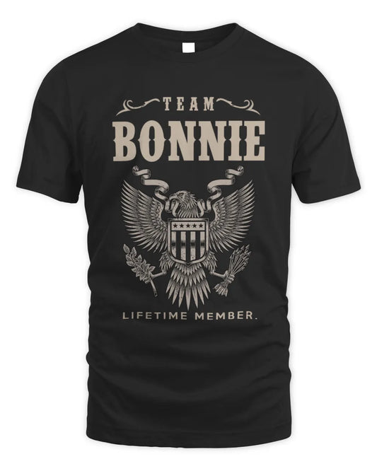 BONNIE TP06-K82 – Personalized Classic Style Apparel “Team NAME Lifetime Member” - Unisex Standard T-Shirt - Black