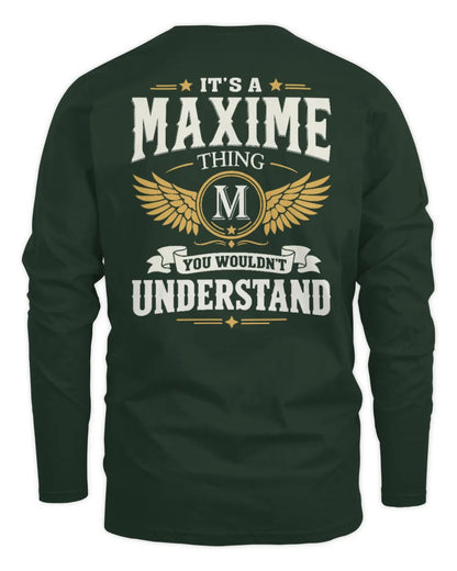 MAXIME KT06-M008 It’s a [NAME] Thing – You Wouldn’t Understand | Personalized Vintage T-Shirt - Men's Long Sleeved T-Shirt - Forest Green