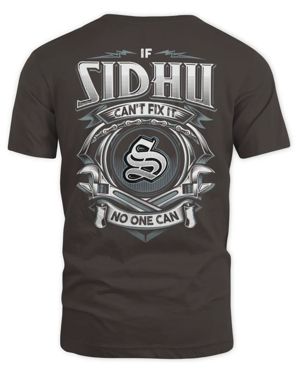 SIDHU AP81-K4-626 - Personalized Ahmed Quote Apparel “If Ahmed Can't Fix It, No One Can” - Unisex Standard T-Shirt - Dark Chocolate