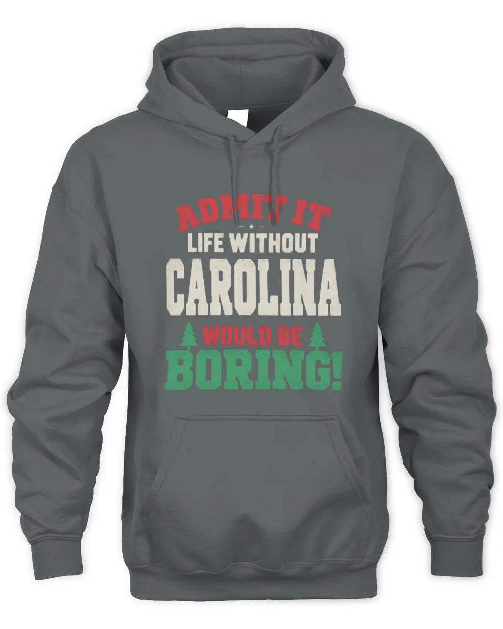CAROLINA P5 TH08 Christmas T-Shirt – “Life Without NAME Would Be Boring” - Unisex Hoodie - Charcoal