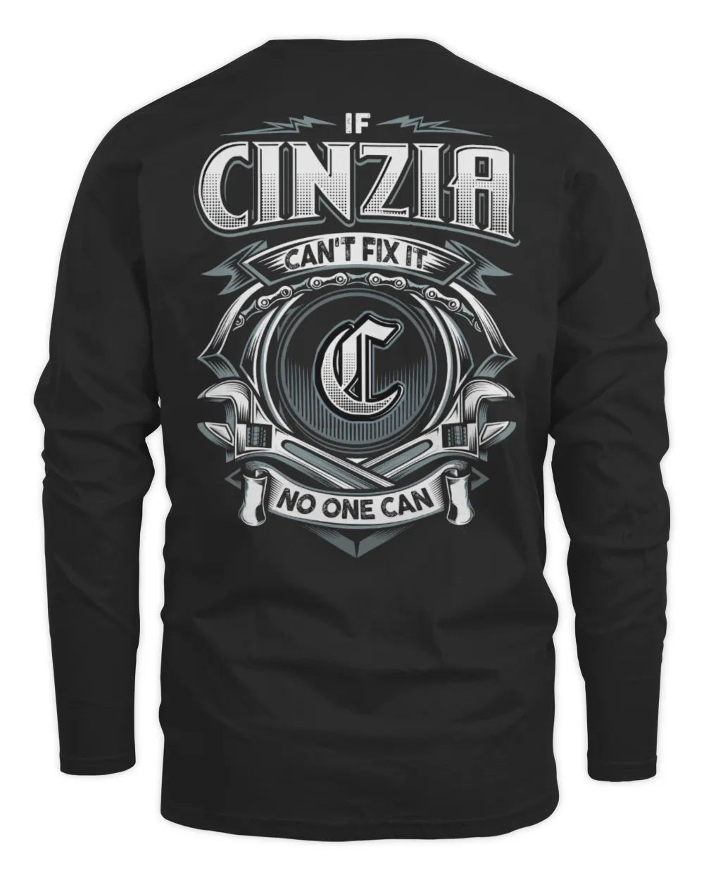 CINZIA AP81-K4-626 - Personalized Ahmed Quote Apparel “If Ahmed Can't Fix It, No One Can” - Men's Long Sleeved T-Shirt - Black