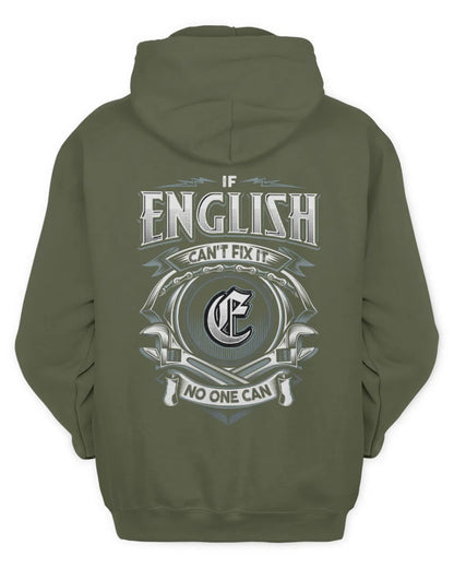 ENGLISH AP81-K4-626 - Personalized Ahmed Quote Apparel “If Ahmed Can't Fix It, No One Can” - Unisex Hoodie - Military Green