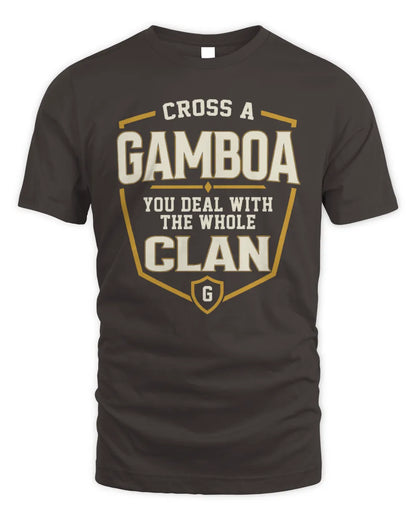 GAMBOA NT1-K008 Cross A/An NAME, You Deal With the Whole Clan | Personalized Vintage T-Shirt - Unisex Standard T-Shirt - Dark Chocolate