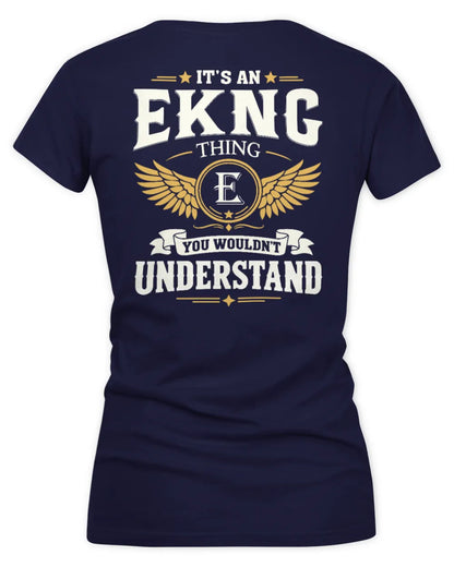 EKNG KT06-M008 It’s a [NAME] Thing – You Wouldn’t Understand | Personalized Vintage T-Shirt - Women's V-Neck T-Shirt - Navy