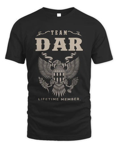 DAR TP06-K82 – Personalized Classic Style Apparel “Team NAME Lifetime Member” - Unisex Standard T-Shirt - Black