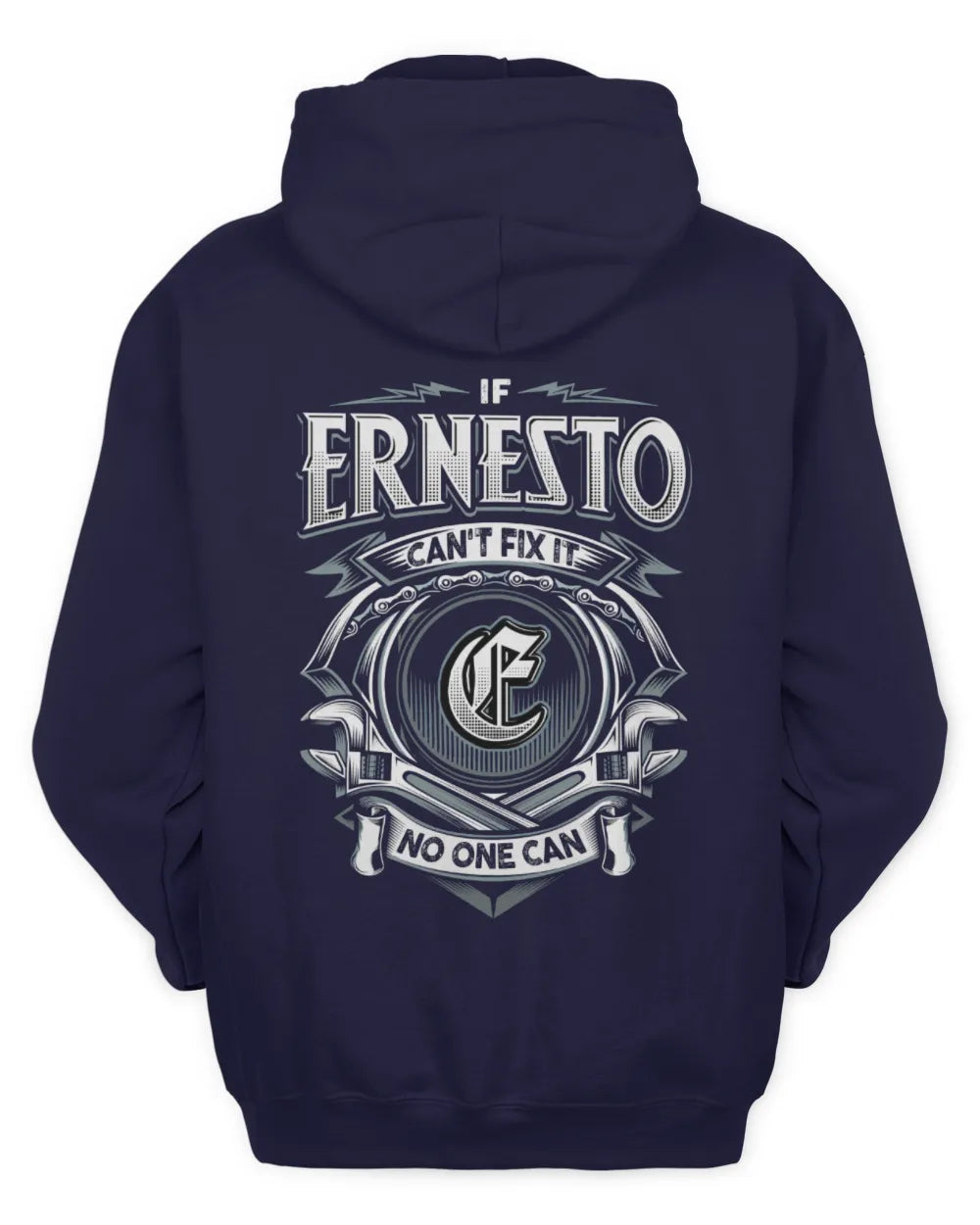 ERNESTO AP81-K4-626 - Personalized Ahmed Quote Apparel “If Ahmed Can't Fix It, No One Can” - Unisex Hoodie - Navy