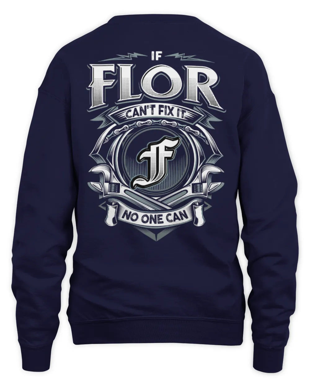 FLOR AP81-K4-626 - Personalized Ahmed Quote Apparel “If Ahmed Can't Fix It, No One Can” - Unisex Sweatshirt - Navy