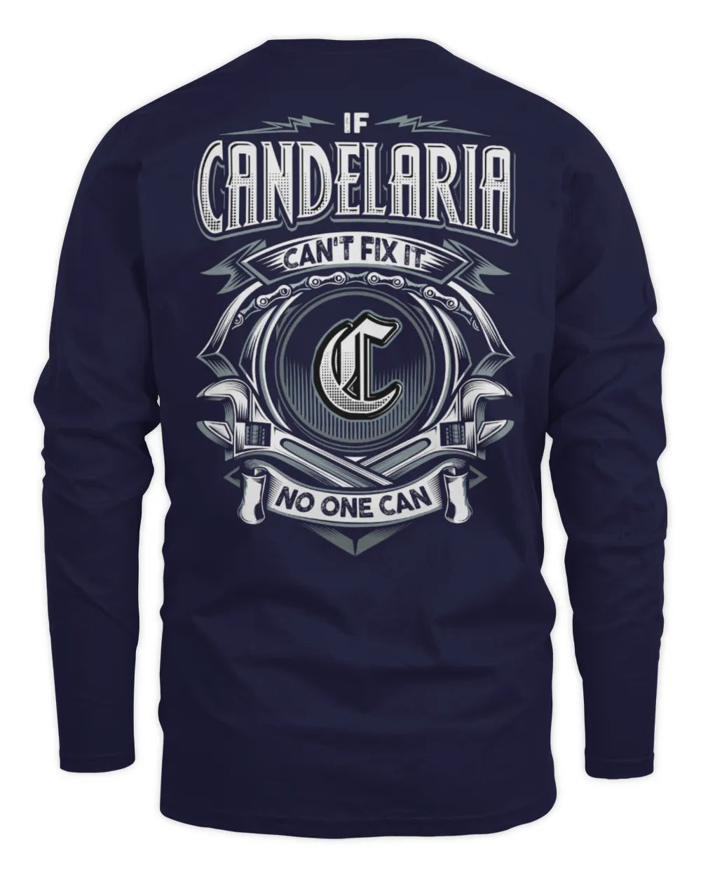 CANDELARIA AP81-K4-626 - Personalized Ahmed Quote Apparel “If Ahmed Can't Fix It, No One Can” - Men's Long Sleeved T-Shirt - Navy