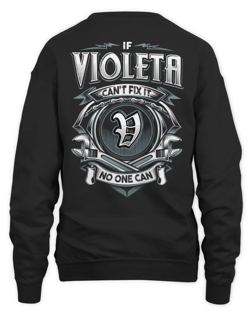 VIOLETA AP81-K4-626 - Personalized Ahmed Quote Apparel “If Ahmed Can't Fix It, No One Can” - Unisex Sweatshirt - Black