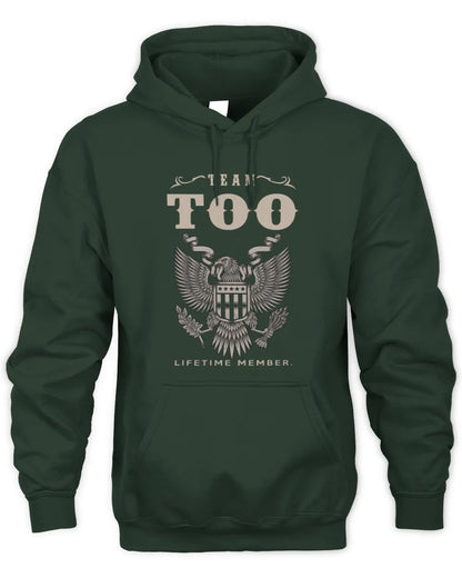 TOO TP06-K82 – Personalized Classic Style Apparel “Team NAME Lifetime Member” - Unisex Hoodie - Forest Green