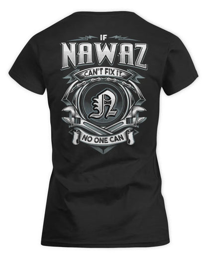 NAWAZ AP81-K4-626 - Personalized Ahmed Quote Apparel “If Ahmed Can't Fix It, No One Can” - Women's Standard T-Shirt - Black