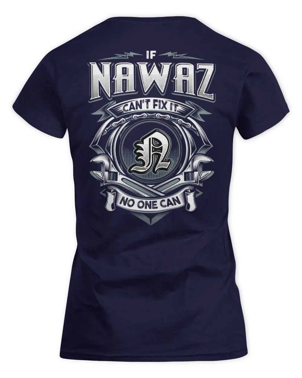NAWAZ AP81-K4-626 - Personalized Ahmed Quote Apparel “If Ahmed Can't Fix It, No One Can” - Women's Standard T-Shirt - Navy