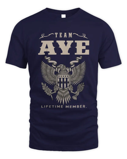 AYE TP06-K82 – Personalized Classic Style Apparel “Team NAME Lifetime Member” - Unisex Standard T-Shirt - Navy