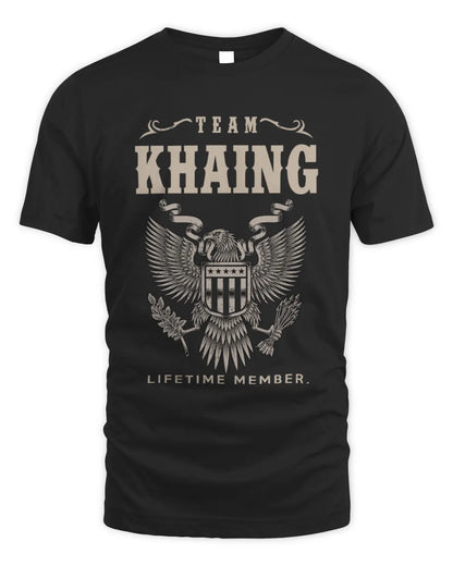 KHAING TP06-K82 – Personalized Classic Style Apparel “Team NAME Lifetime Member” - Unisex Standard T-Shirt - Black