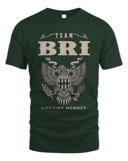 BRI TP06-K82 – Personalized Classic Style Apparel “Team NAME Lifetime Member” - Unisex Standard T-Shirt - Forest Green