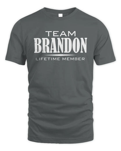 BRANDON BL62-K4-128 - Personalized “Team NAME Lifetime Member” - Unisex Standard T-Shirt - Charcoal