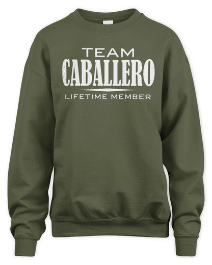 CABALLERO BL62-K4-128 - Personalized “Team NAME Lifetime Member” - Unisex Sweatshirt - Military Green