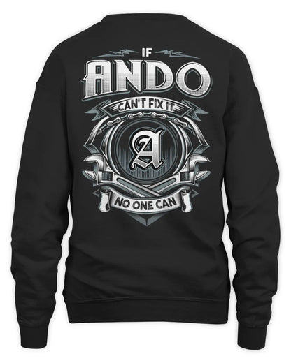 ANDO AP81-K4-626 - Personalized Ahmed Quote Apparel “If Ahmed Can't Fix It, No One Can” - Unisex Sweatshirt - Black