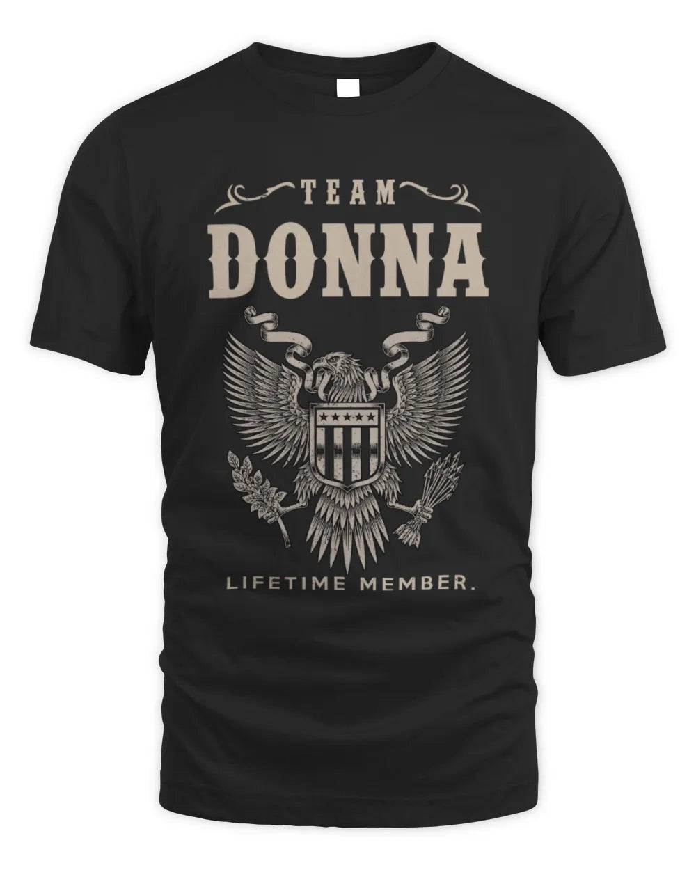 DONNA TP06-K82 – Personalized Classic Style Apparel “Team NAME Lifetime Member” - Unisex Standard T-Shirt - Black
