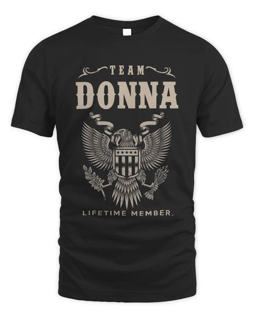 DONNA TP06-K82 – Personalized Classic Style Apparel “Team NAME Lifetime Member” - Unisex Standard T-Shirt - Black