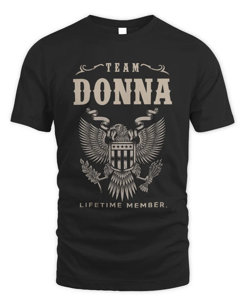 DONNA TP06-K82 – Personalized Classic Style Apparel “Team NAME Lifetime Member” - Unisex Standard T-Shirt - Black