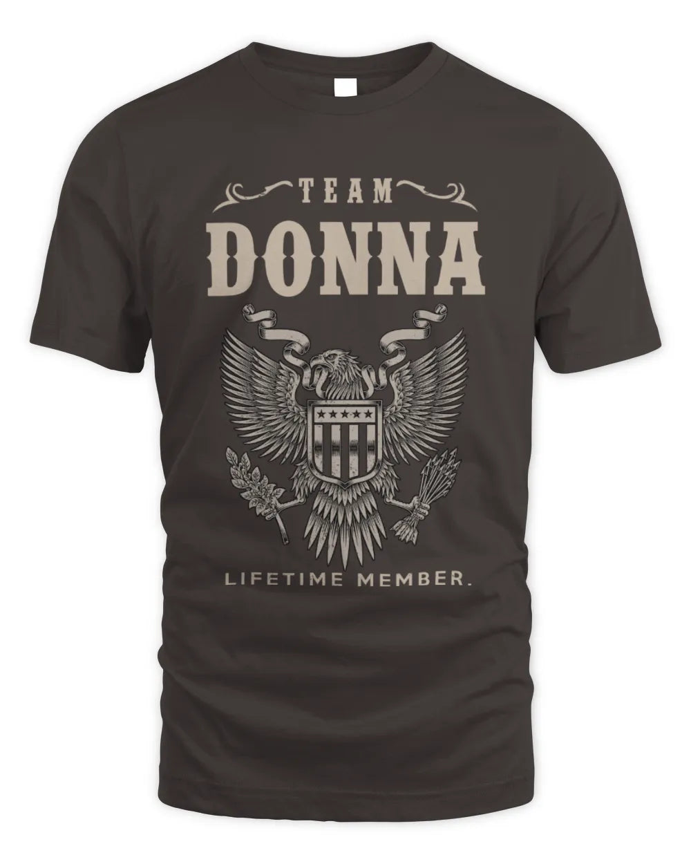 DONNA TP06-K82 – Personalized Classic Style Apparel “Team NAME Lifetime Member” - Unisex Standard T-Shirt - Dark Chocolate