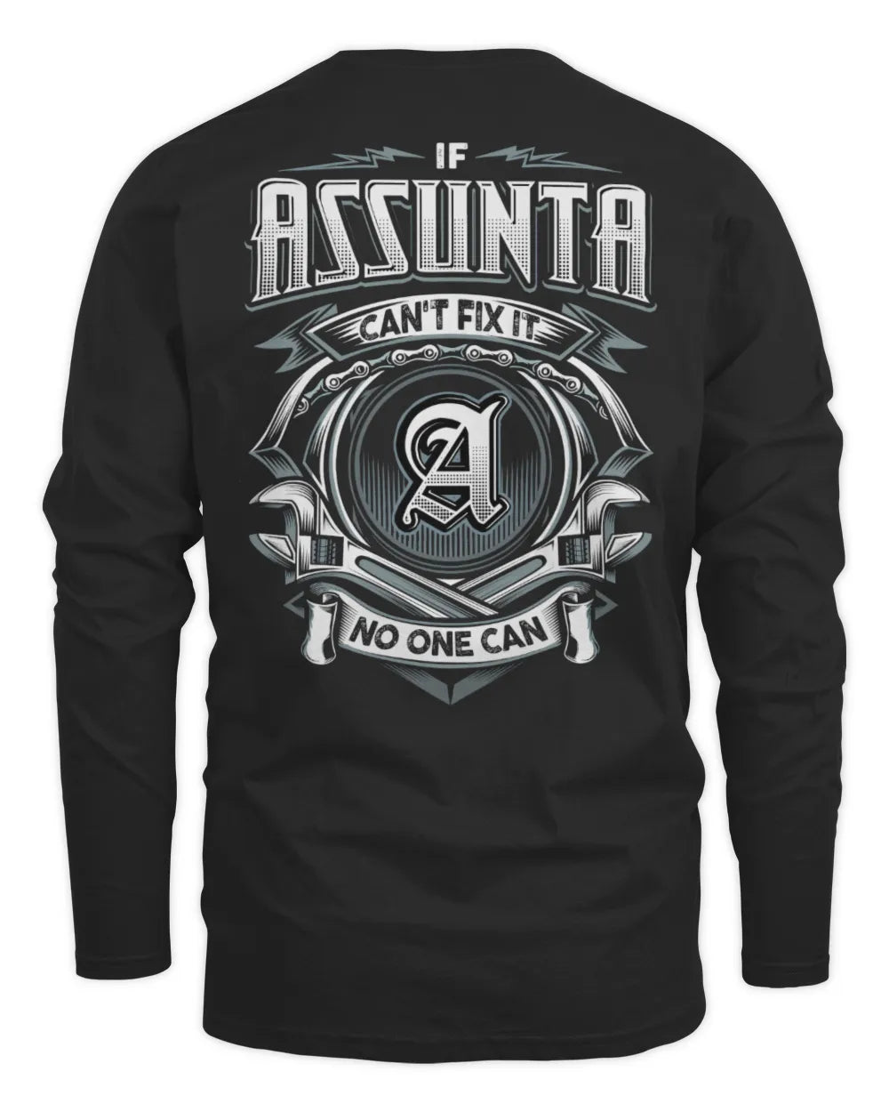 ASSUNTA AP81-K4-626 - Personalized Ahmed Quote Apparel “If Ahmed Can't Fix It, No One Can” - Men's Long Sleeved T-Shirt - Black