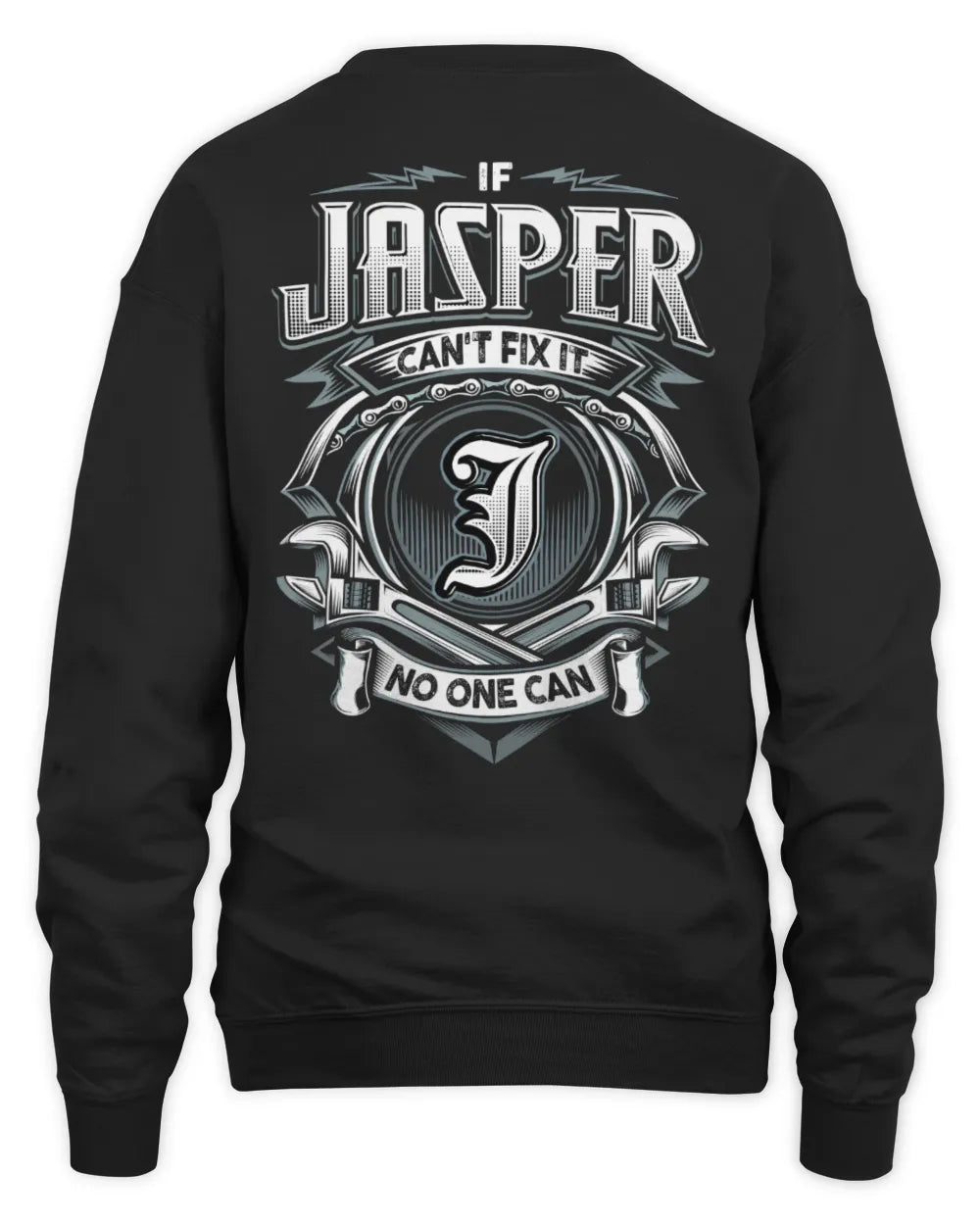 JASPER AP81-K4-626 - Personalized Ahmed Quote Apparel “If Ahmed Can't Fix It, No One Can” - Unisex Sweatshirt - Black