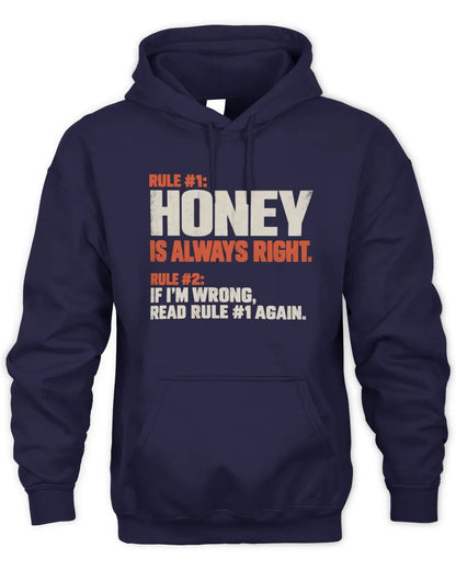 HONEY NP1-H006 
Always Right Personalized Name T-Shirt – Funny Custom Name Shirt - Unisex Hoodie - Navy