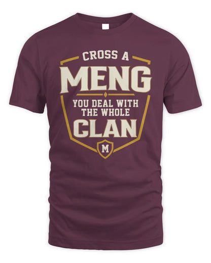 MENG NT1-K008 Cross A/An NAME, You Deal With the Whole Clan | Personalized Vintage T-Shirt - Unisex Standard T-Shirt - Maroon