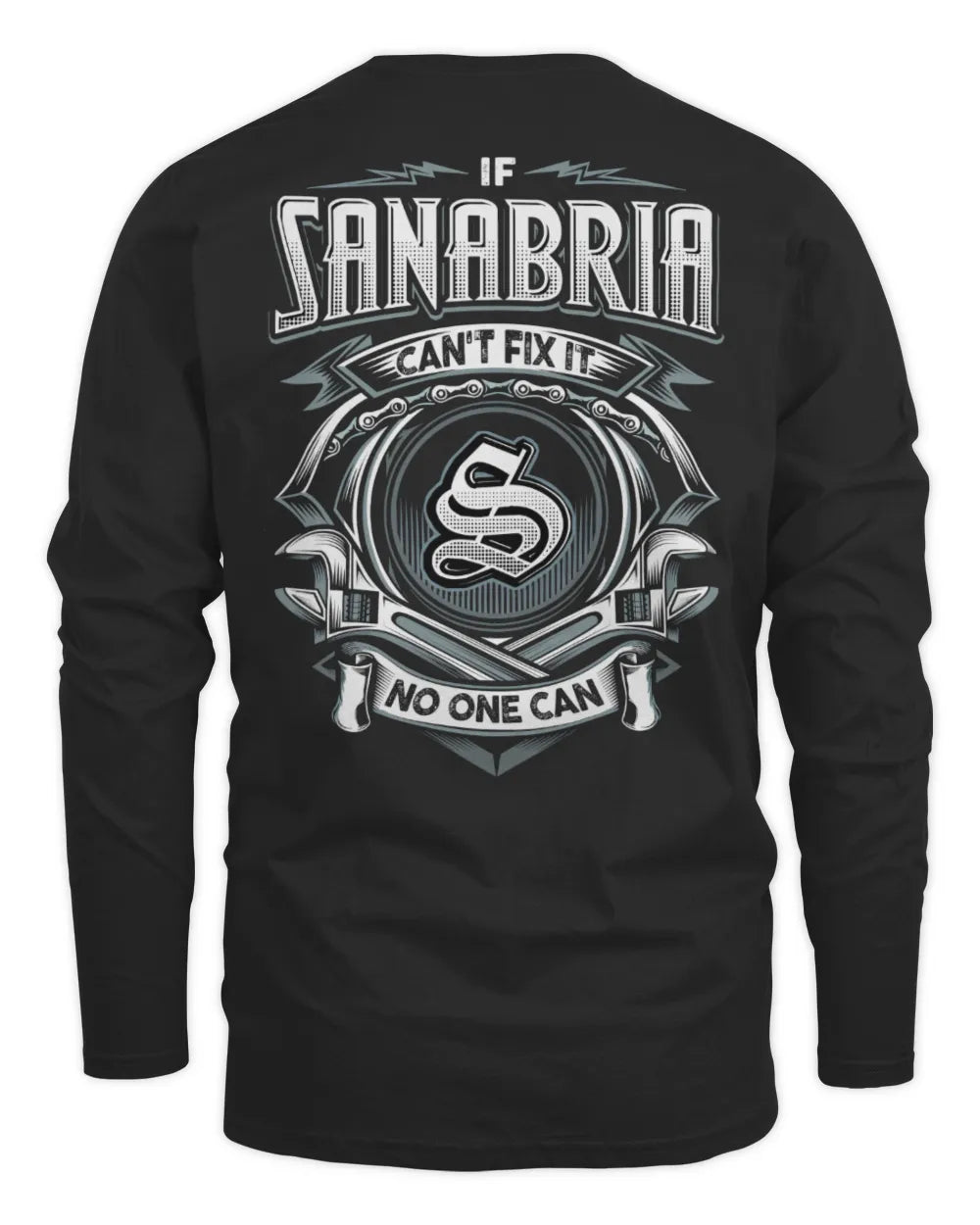 SANABRIA AP81-K4-626 - Personalized Ahmed Quote Apparel “If Ahmed Can't Fix It, No One Can” - Men's Long Sleeved T-Shirt - Black