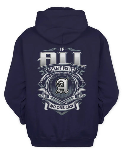 ALL AP81-K4-626 - Personalized Ahmed Quote Apparel “If Ahmed Can't Fix It, No One Can” - Unisex Hoodie - Navy