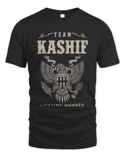 KASHIF TP06-K82 – Personalized Classic Style Apparel “Team NAME Lifetime Member” - Unisex Standard T-Shirt - Black