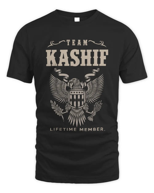 KASHIF TP06-K82 – Personalized Classic Style Apparel “Team NAME Lifetime Member” - Unisex Standard T-Shirt - Black