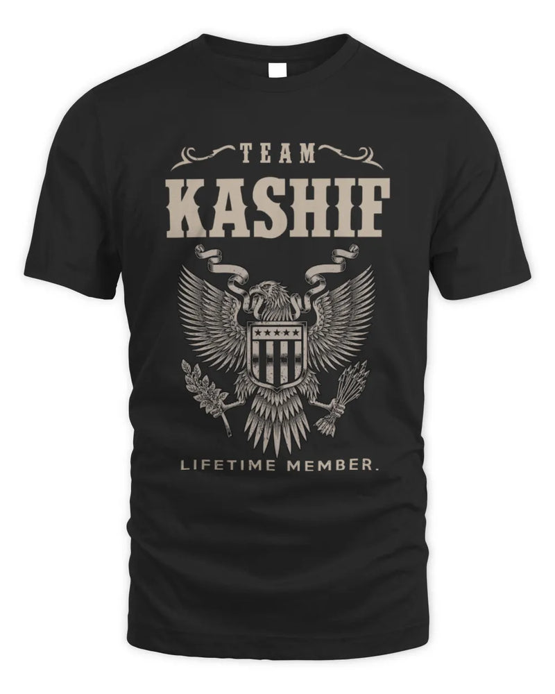 KASHIF TP06-K82 – Personalized Classic Style Apparel “Team NAME Lifetime Member” - Unisex Standard T-Shirt - Black